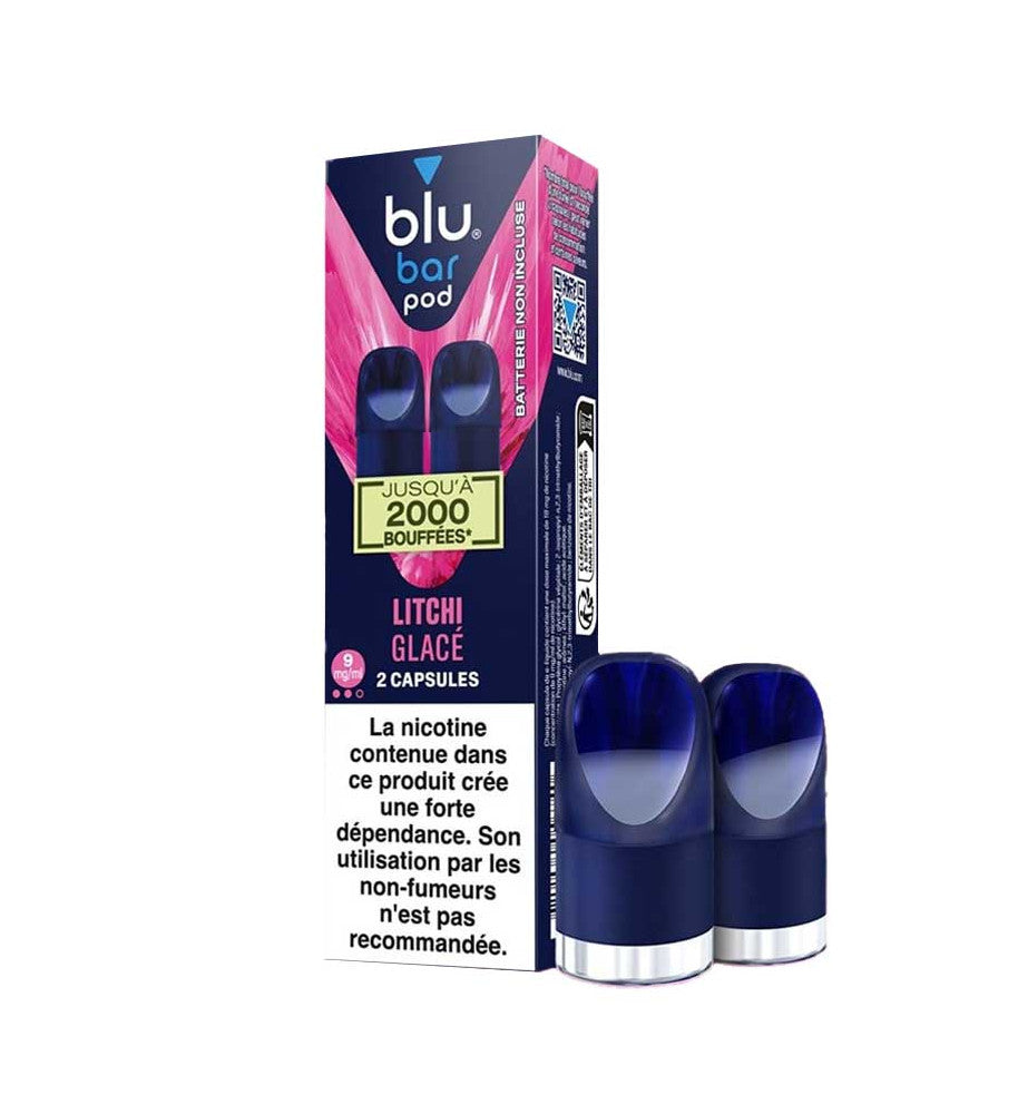 BLU bar recharges 2pods - Litchi Glace PUFF ET CBD BLU bar recharges 2pods - Litchi Glace PUFF ET CBD