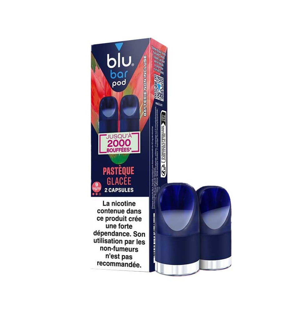 BLU bar recharges 2pods - Pastque Glace PUFF ET CBD BLU bar recharges 2pods - Pastque Glace PUFF ET CBD