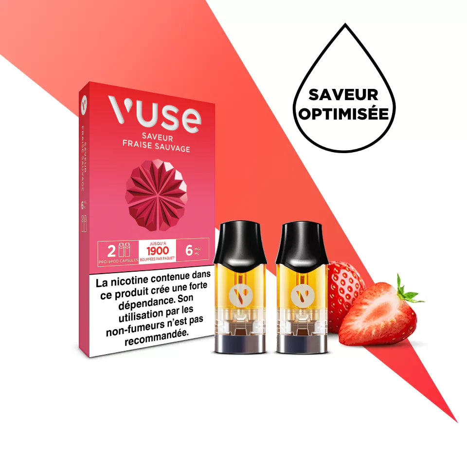 Vuse recharges 2pods - Fraise Sauvage PUFF ET CBD Vuse recharges 2pods - Fraise Sauvage PUFF ET CBD