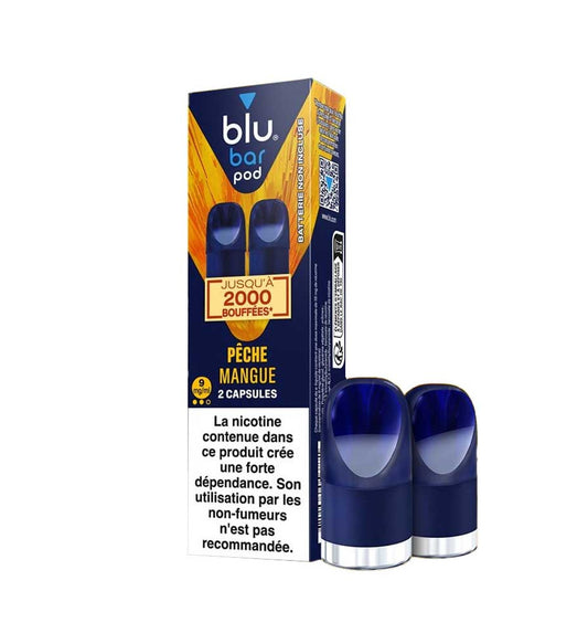 BLU bar recharges 2pods - Pêche Mangue