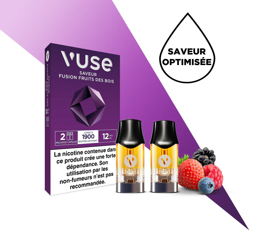 Vuse recharges 2pods - Fusion Fruits Des Bois - 3 Intensités