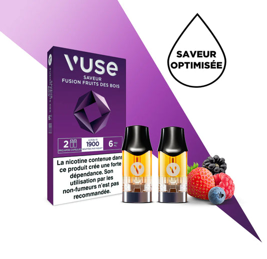 Vuse recharges 2pods - Fusion Fruits Des Bois - 3 Intensités