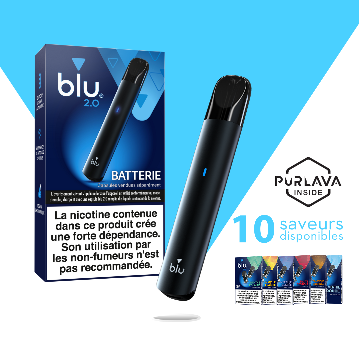 BLU 2.0 E-CIGARETTE - Batterie Seule PUFF ET CBD BLU 2.0 E-CIGARETTE - Batterie Seule PUFF ET CBD
