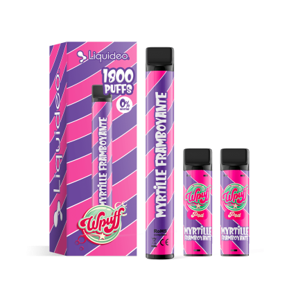 Liquideo Wpuff kit 1800 puffs - Myrtille Framboyante