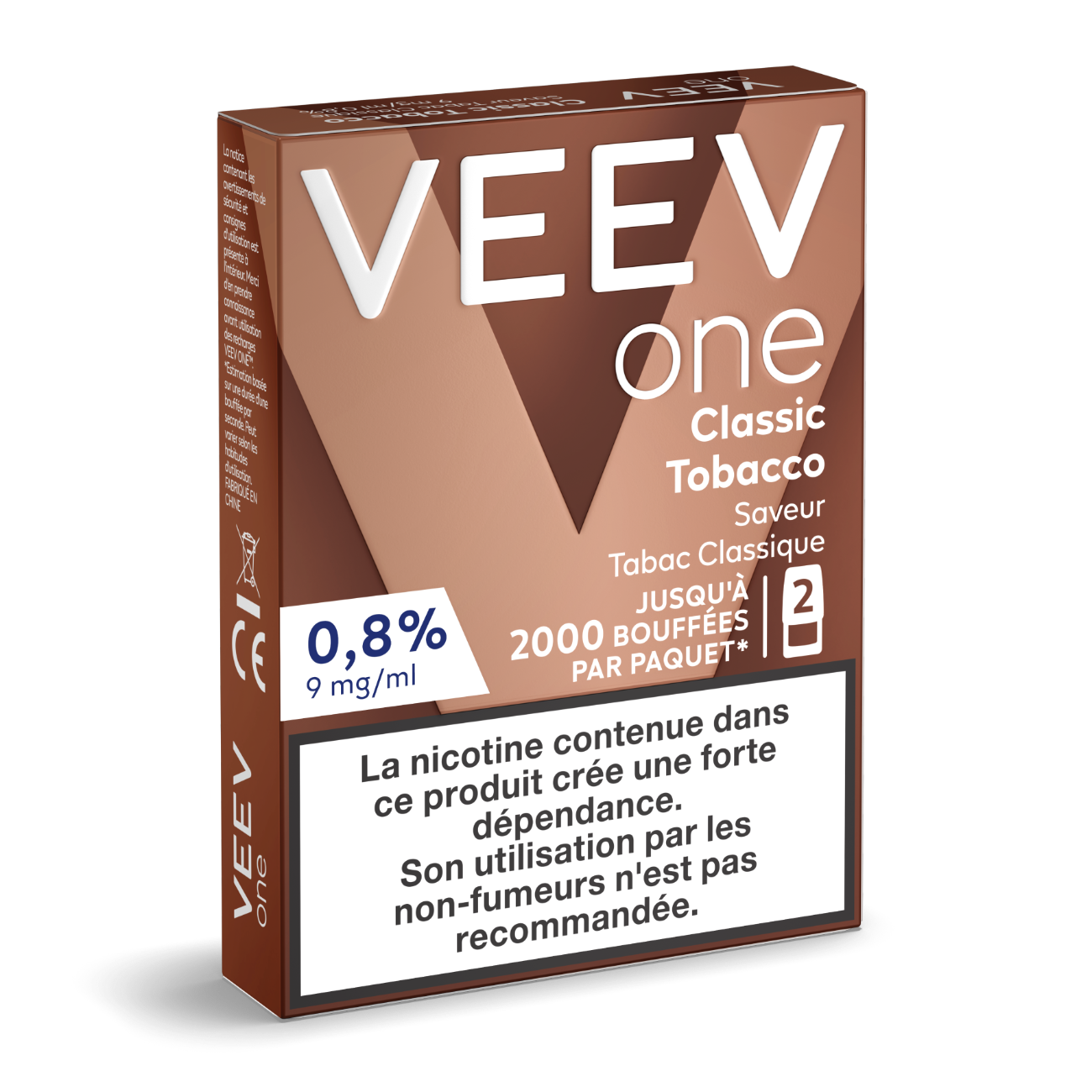 VEEV recharges 2pods - Classic Tabacco - 2 Intensités