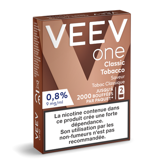 VEEV recharges 2pods - Classic Tabacco - 2 Intensités